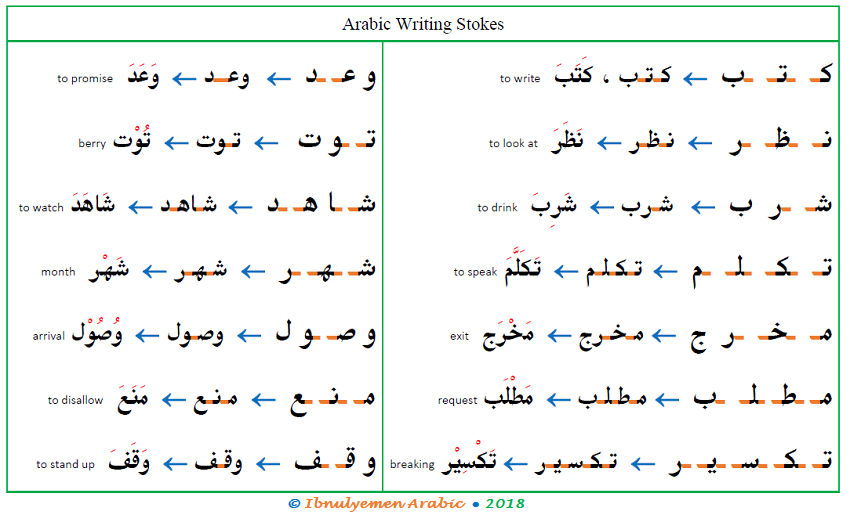 Arabic Writing Strokes
